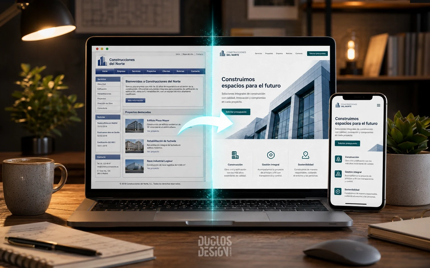 Rediseño de una página web empresarial moderna