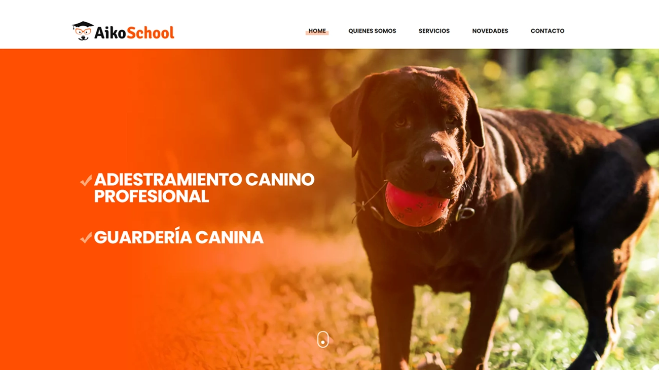 Diseño web para centro de adiestramiento canino – Aiko
