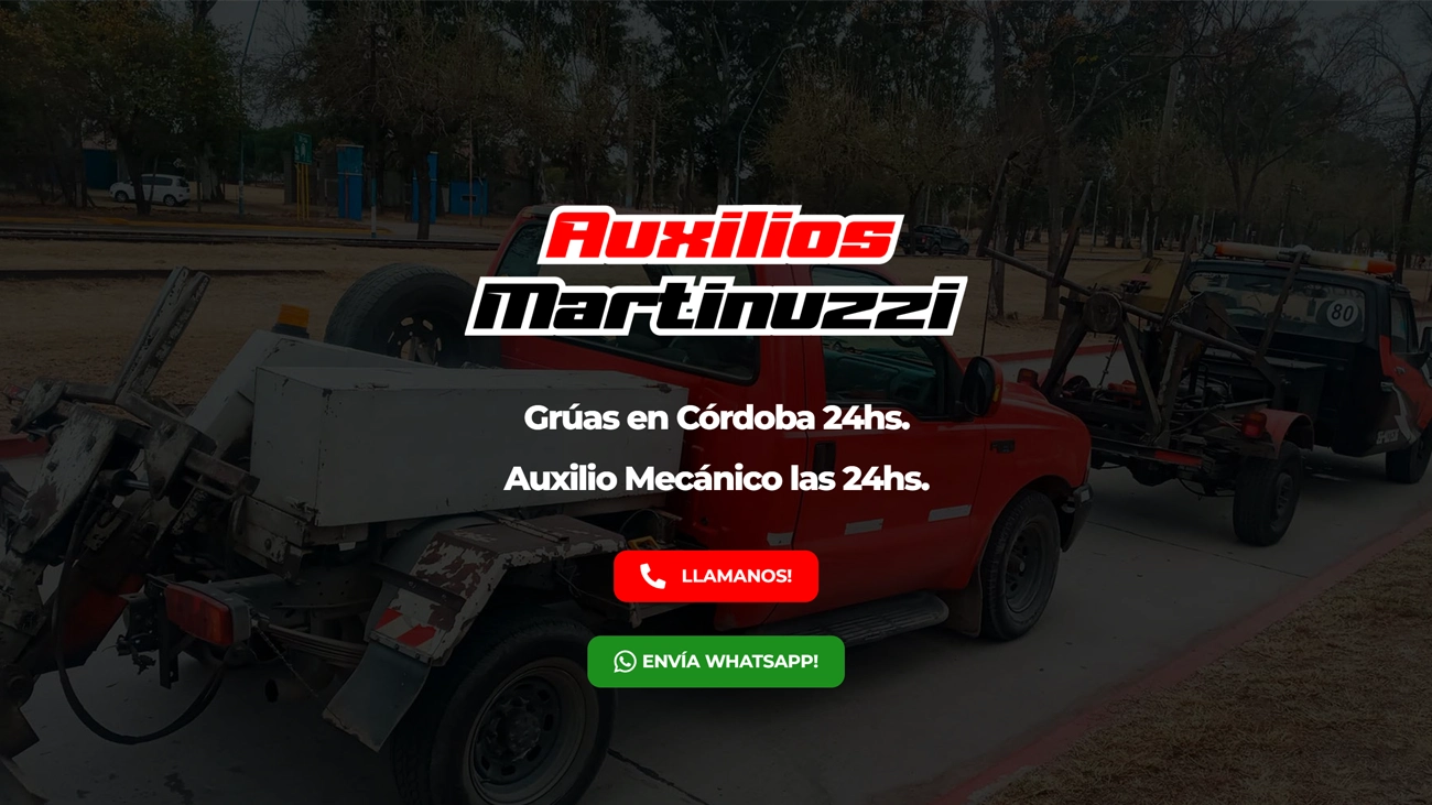 Diseño web para auxilio en ruta y grúas – Martinuzzi