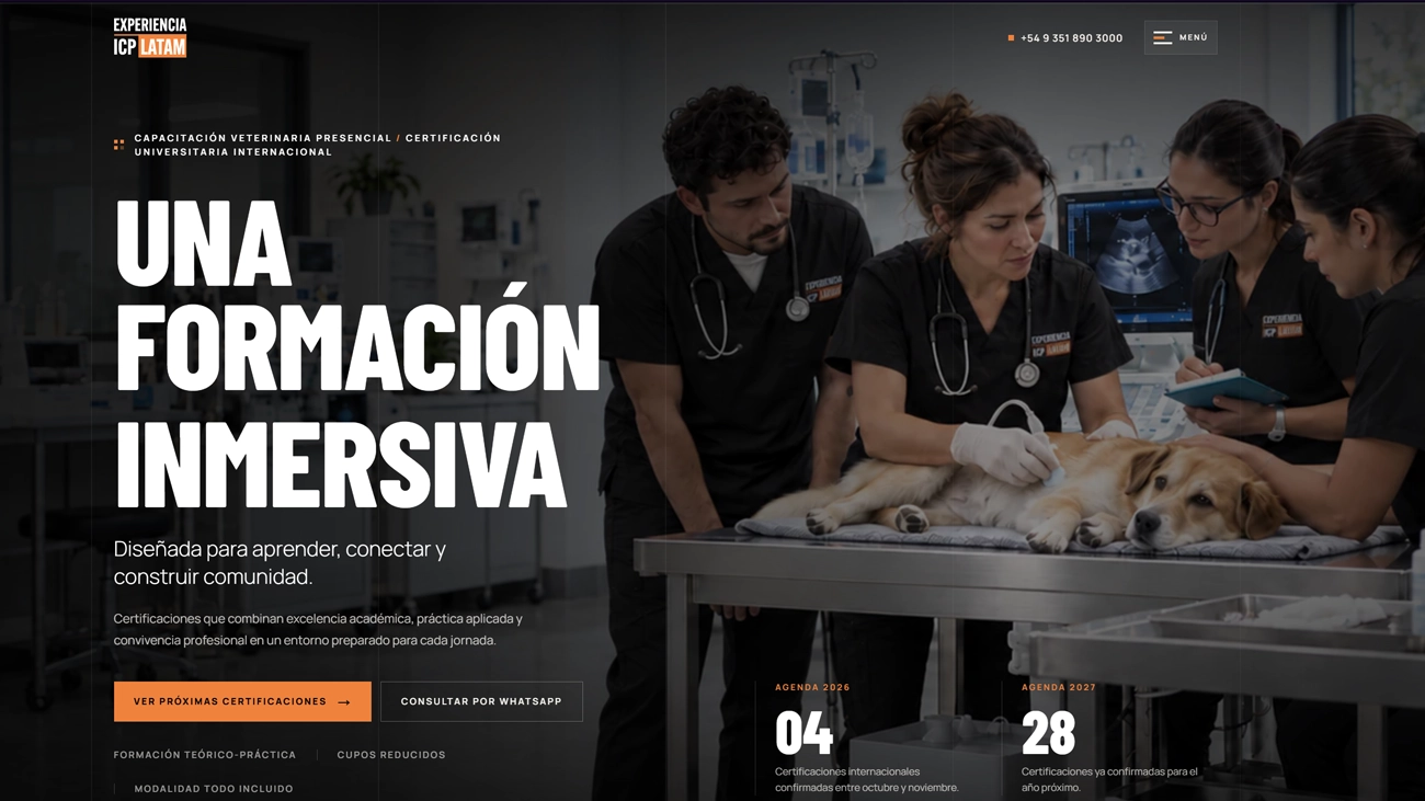 Diseño web para centro de capacitación veterinaria – Experiencia ICP Latam