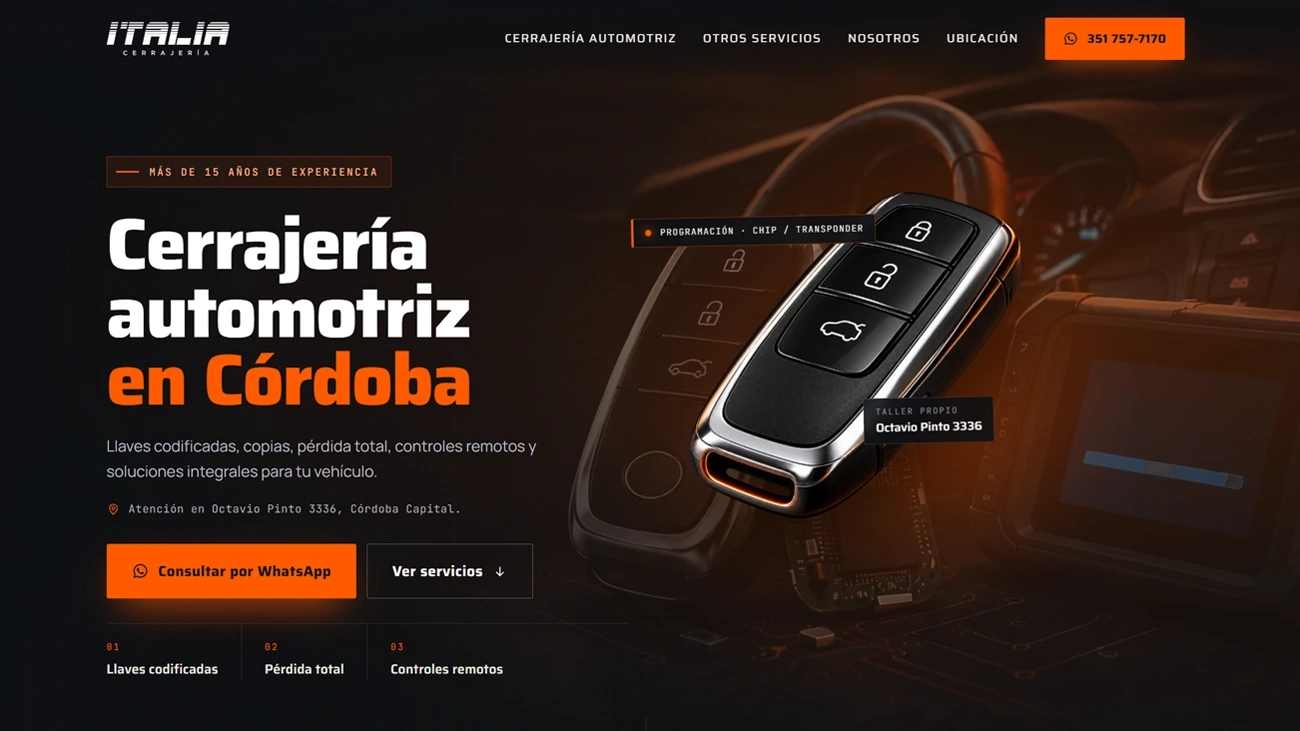 Diseño web para cerrajería en Córdoba – Italia