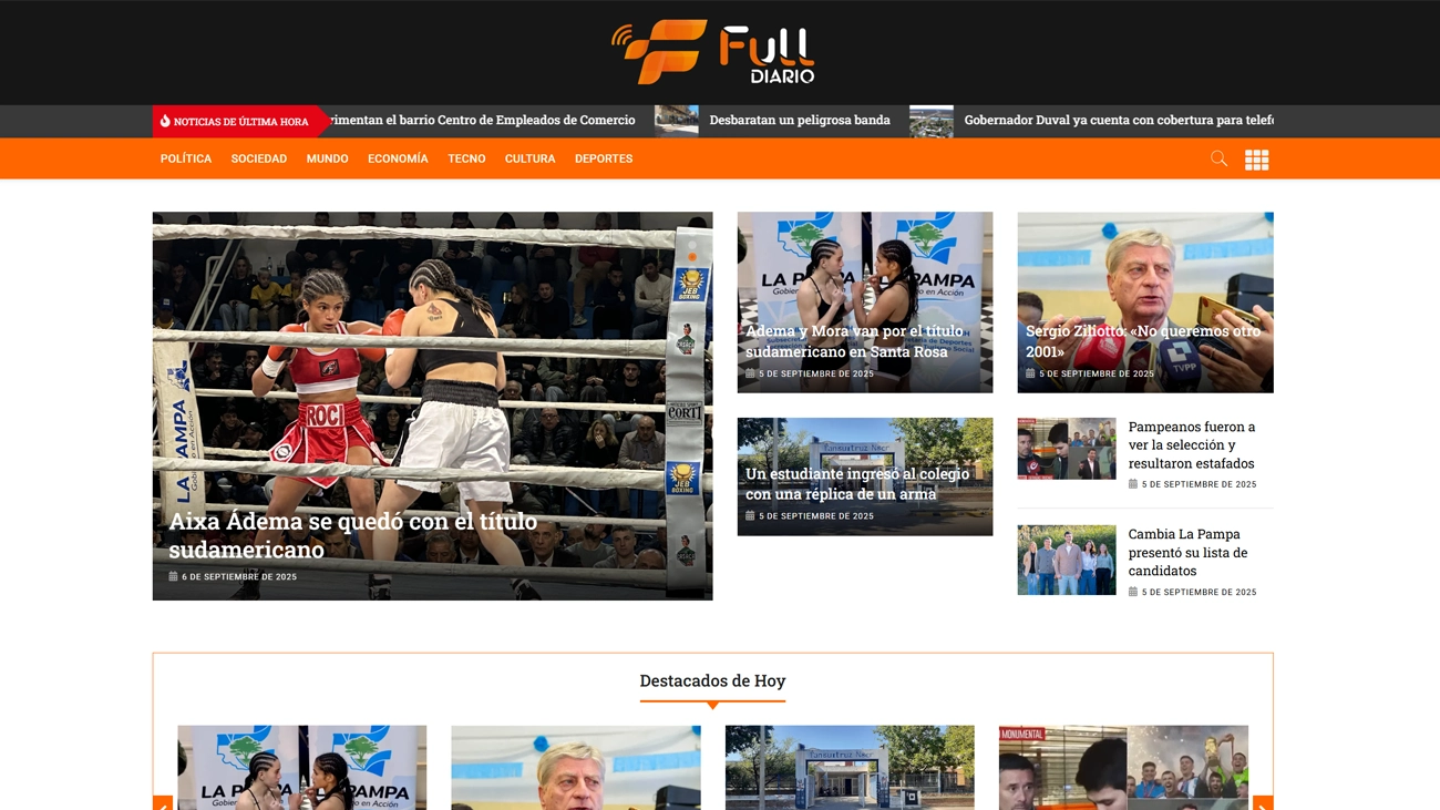 Diseño web para Full Diario