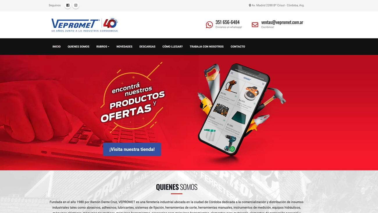 Diseño web para ferretería industrial – Vepromet