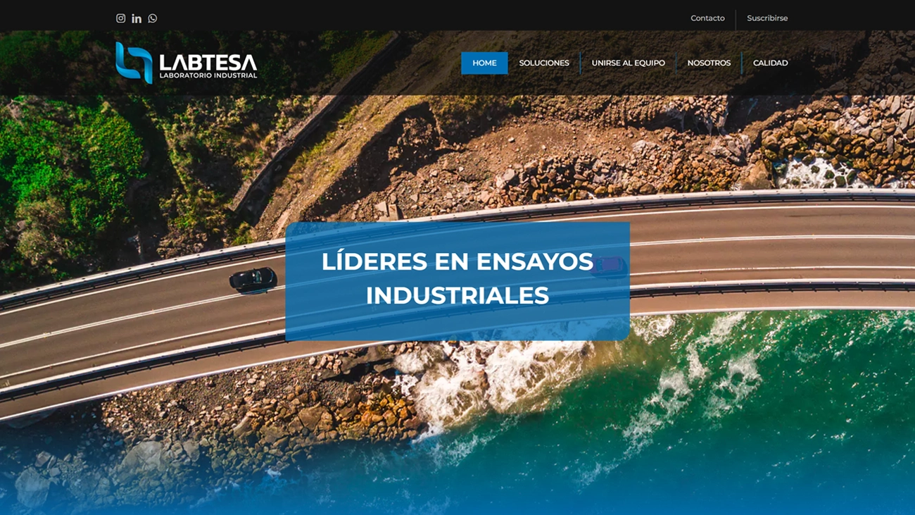 Diseño web para laboratorio de ensayos industriales – Labtesa