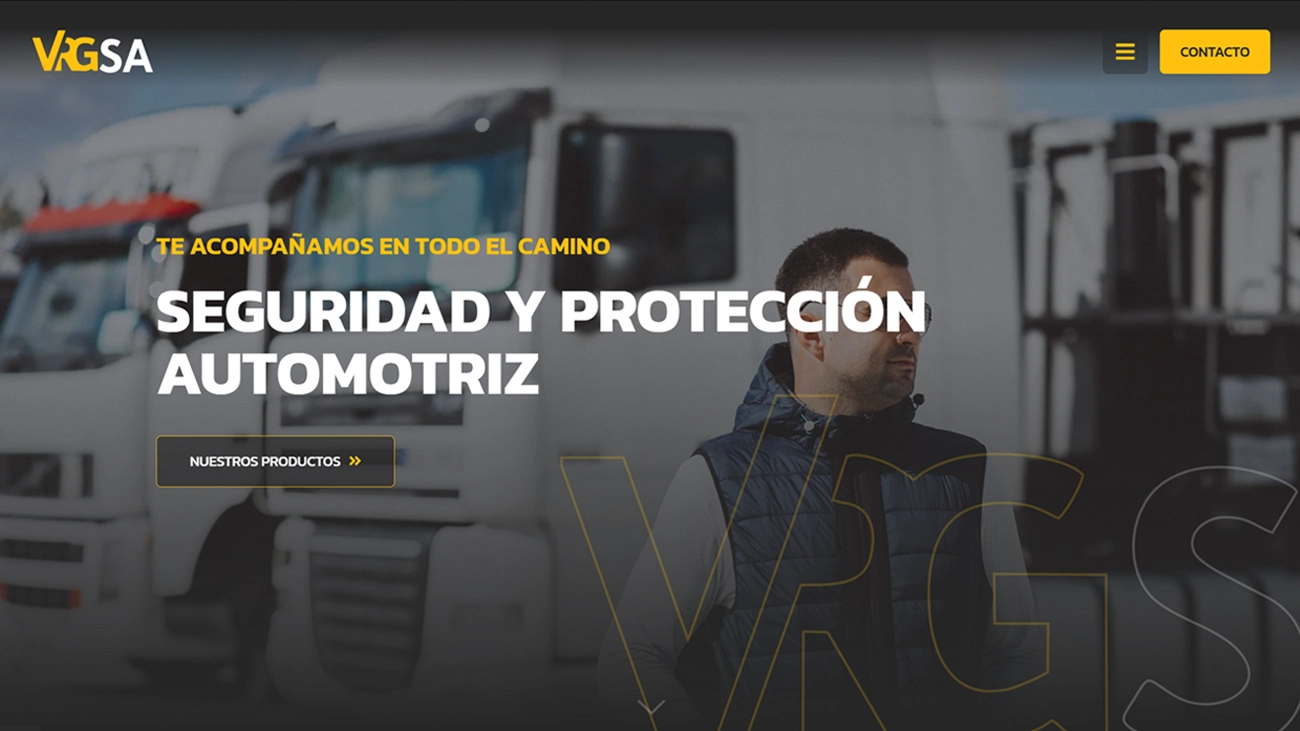 Diseño web para empresa de tecnología para flotas de camiones – VRG